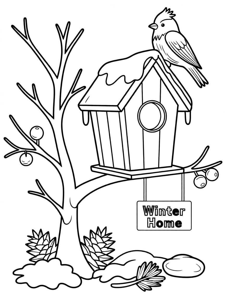 A winter birdhouse.