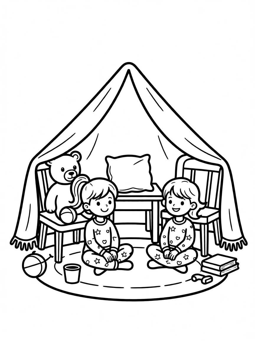 A cozy blanket fort.