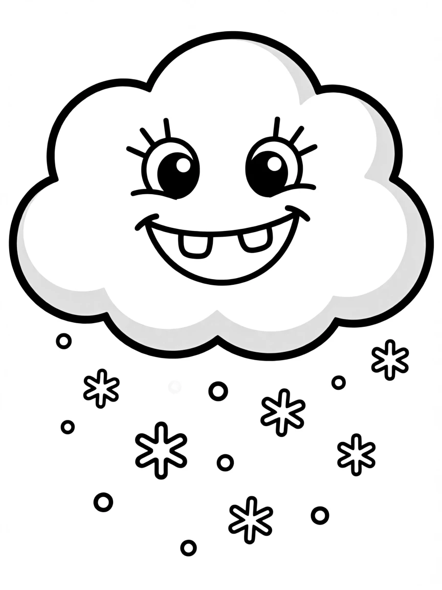 A smiling winter cloud.