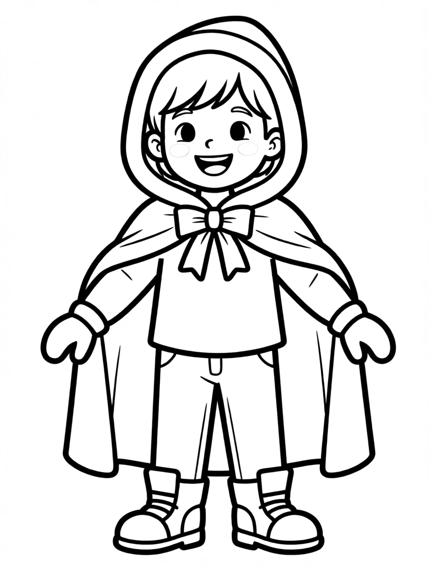 A child wearing a winter cape.