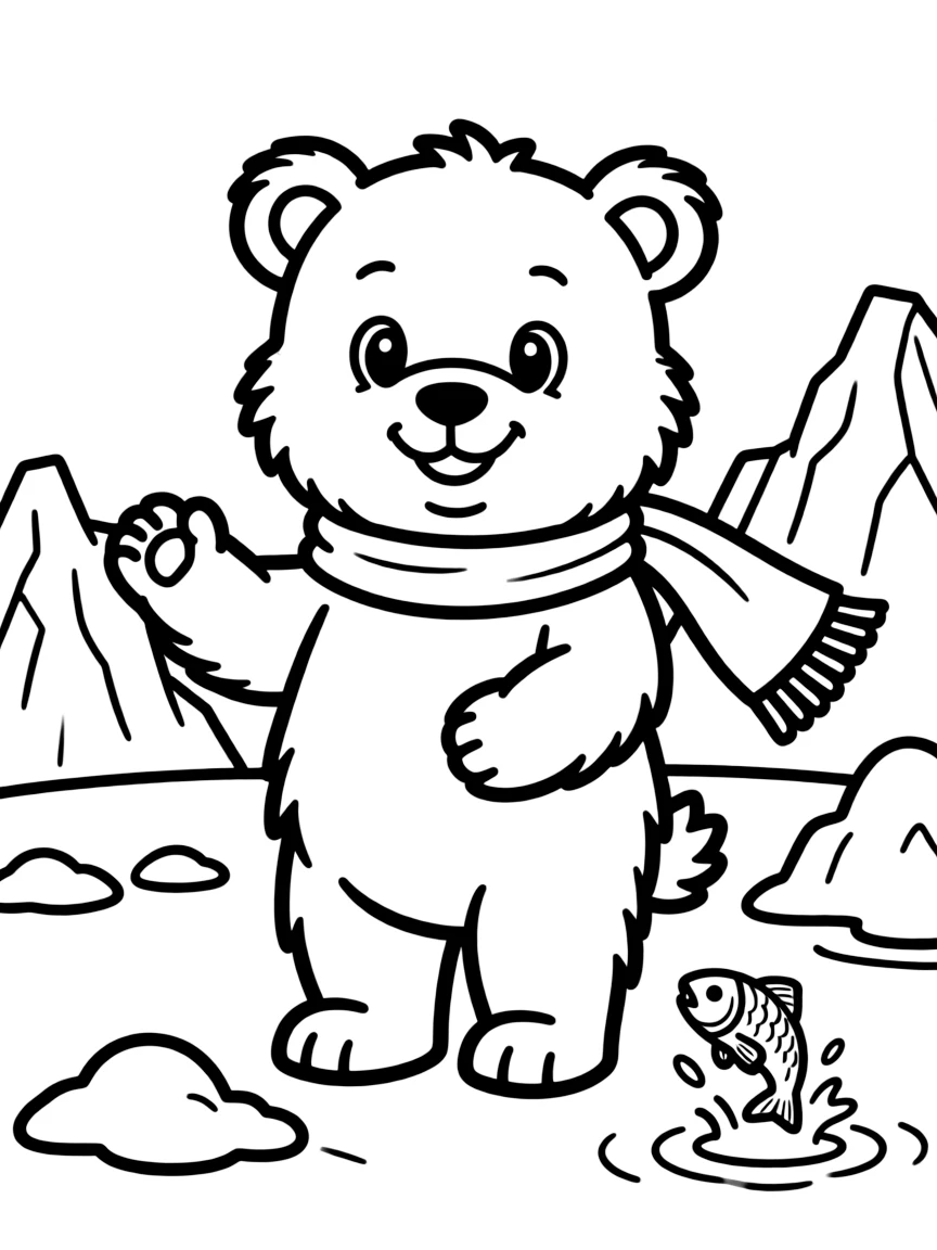 A friendly polar bear cub.