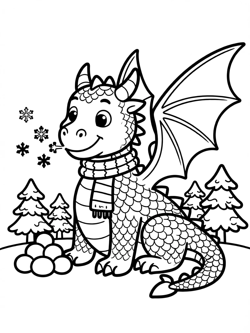 A friendly winter dragon.