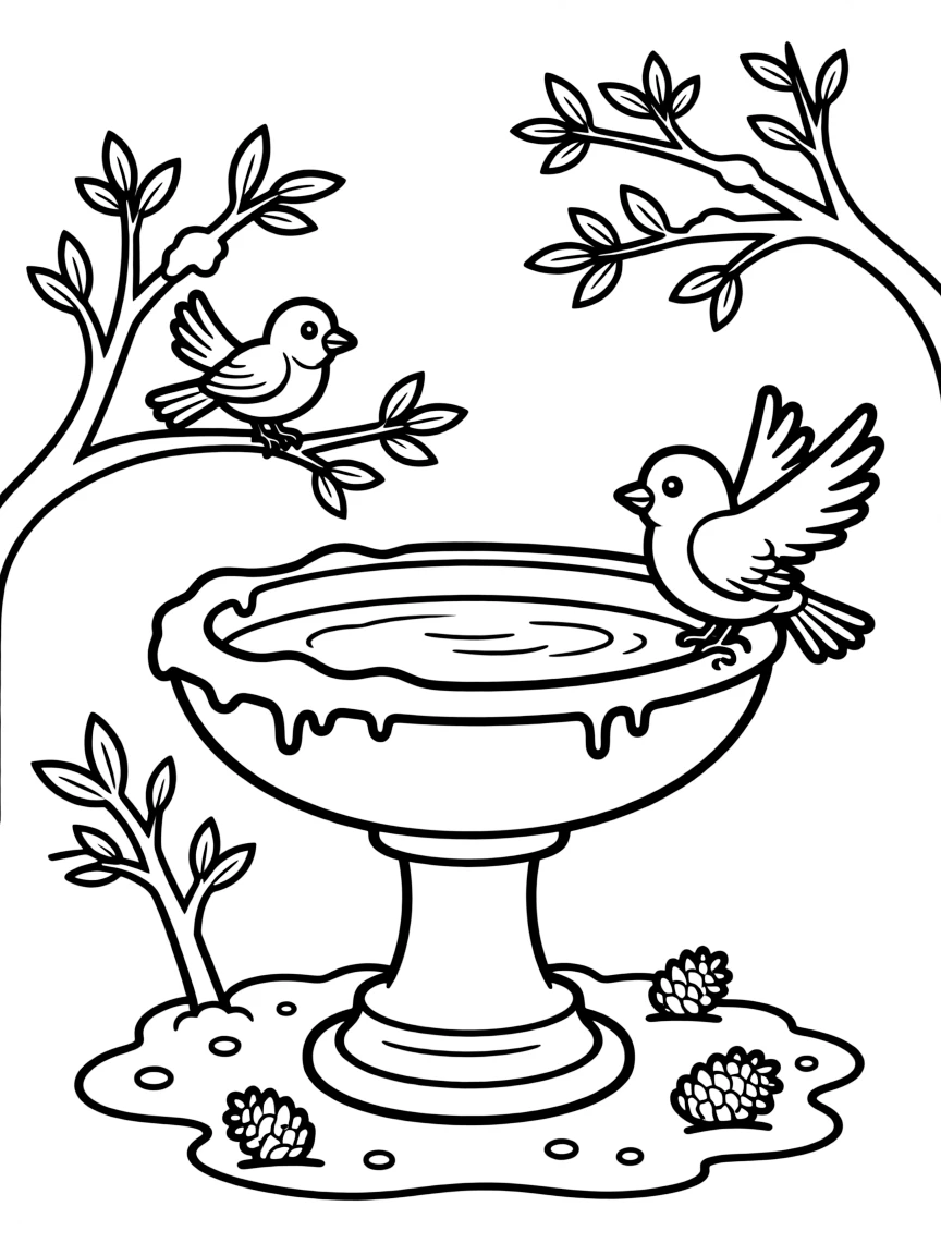 A winter bird bath.