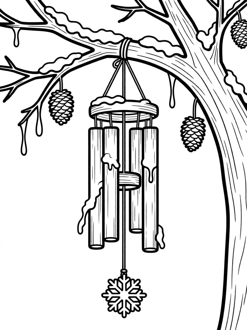 A winter-themed wind chime.