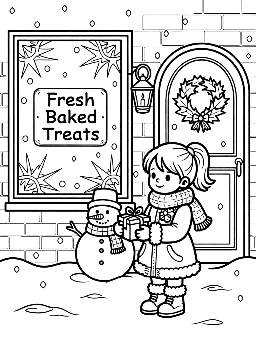 A cozy little winter bakery.