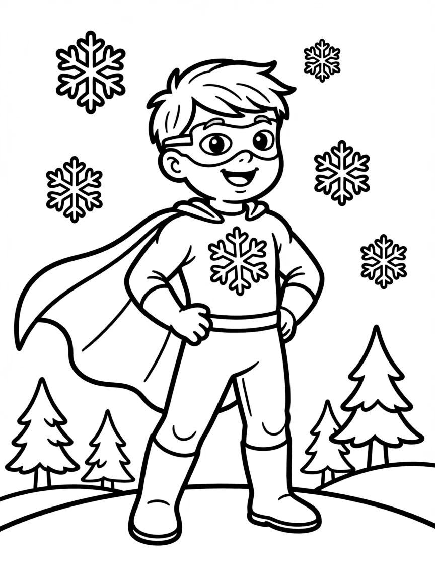 A friendly winter superhero.