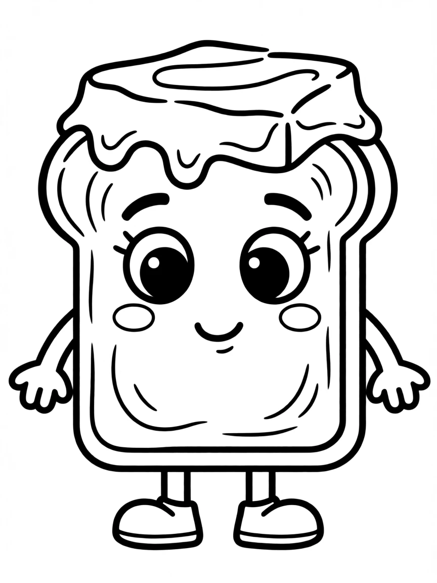 A shy piece of toast with butter.