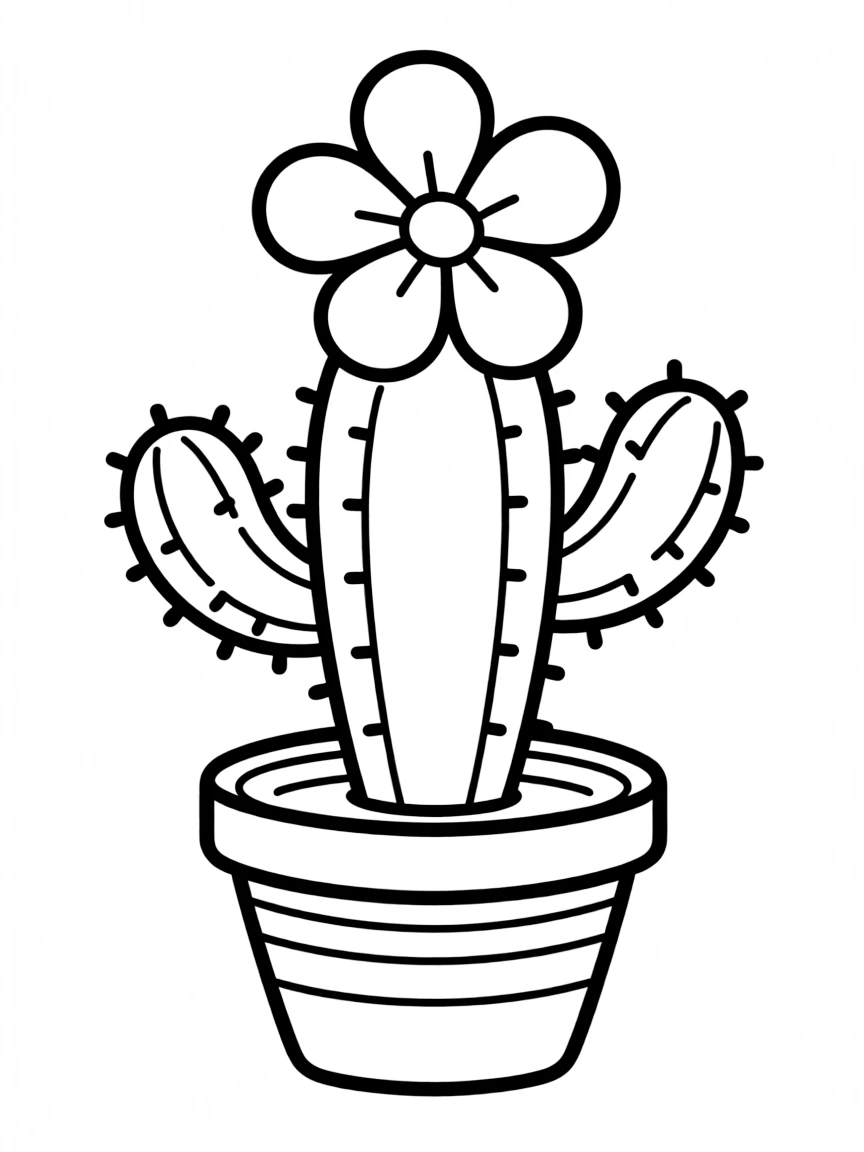 A tiny cactus with a flower.