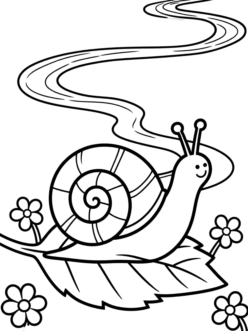 A curious snail leaving a trail.