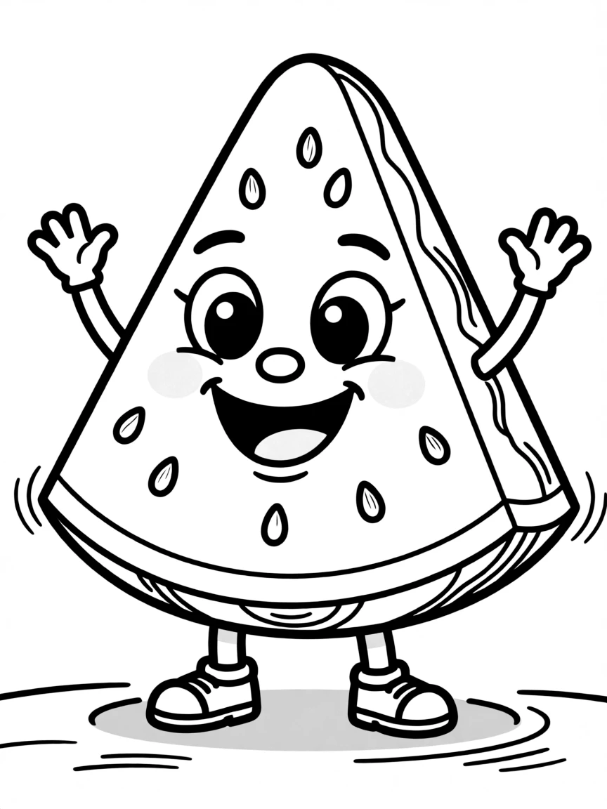 A joyful watermelon slice.