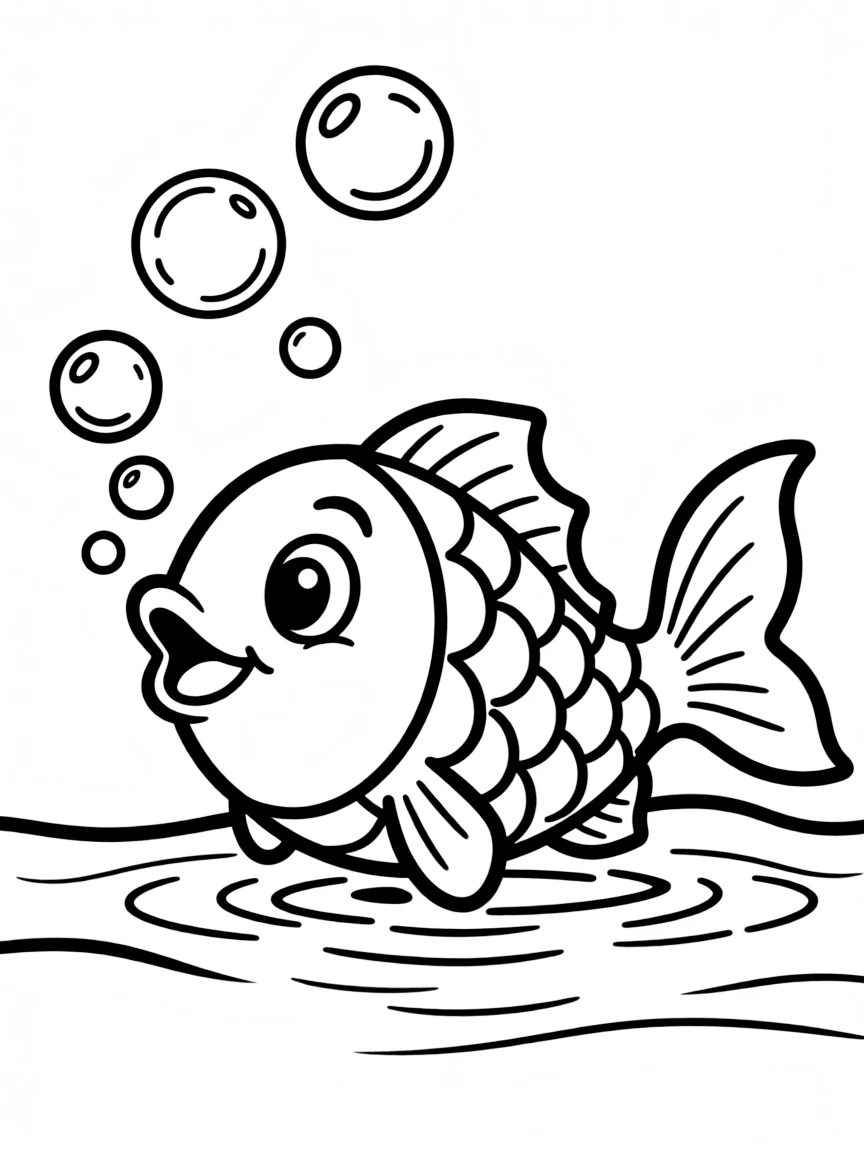 A playful fish blowing bubbles.