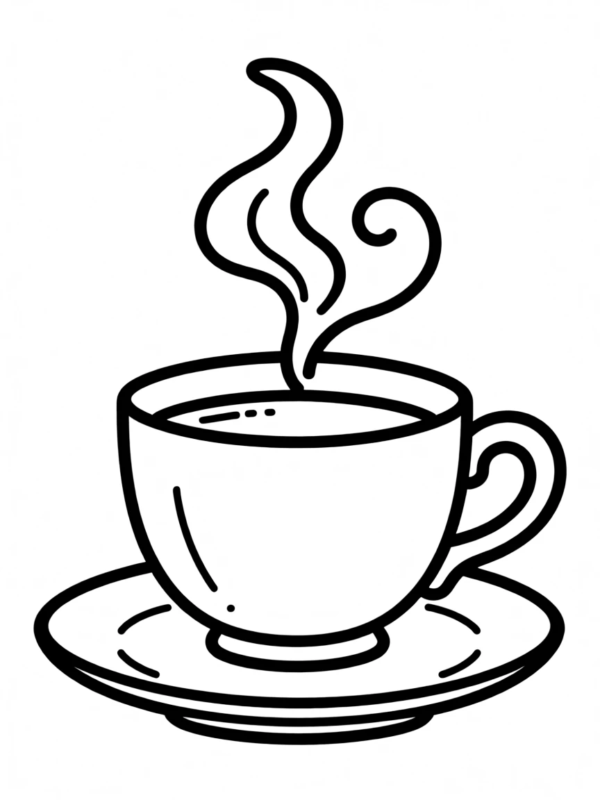 A little teacup with steam.