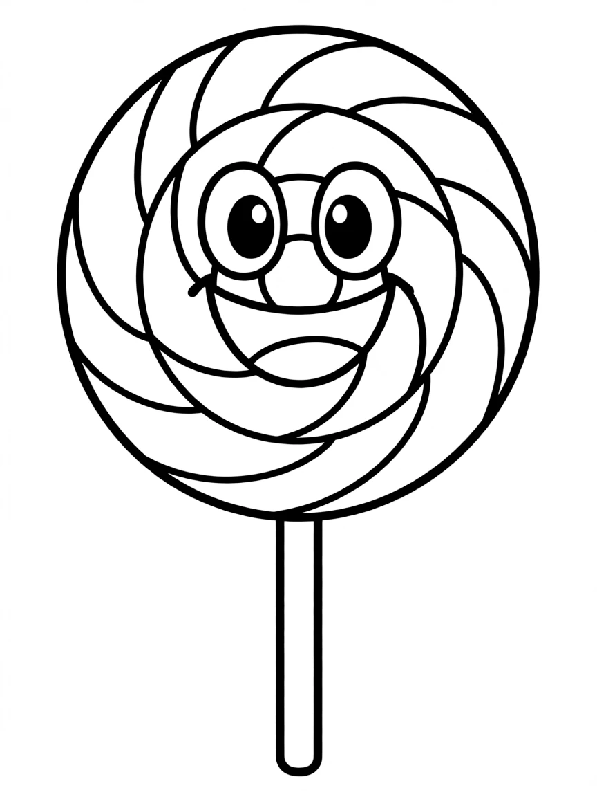 A cheerful lollipop swirling.