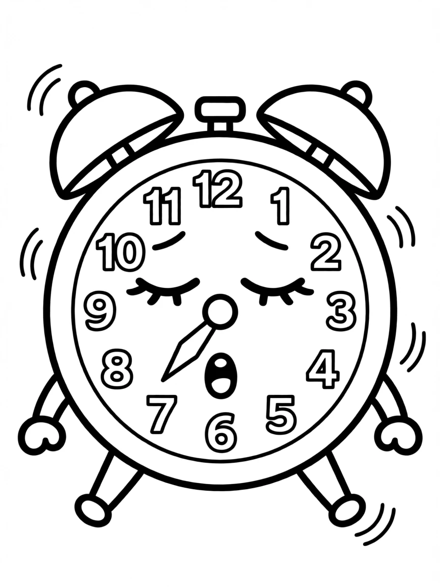 A sleepy alarm clock.