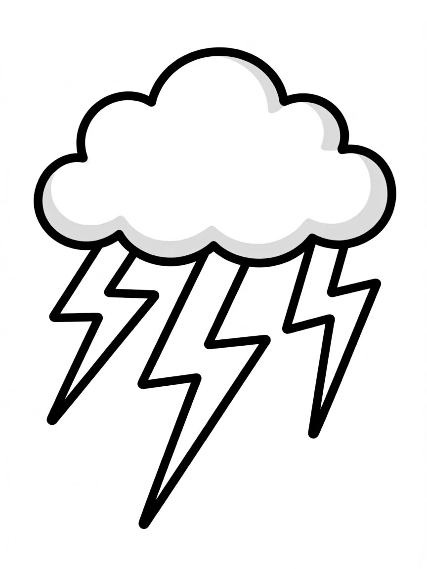 A tiny cloud with thunder.