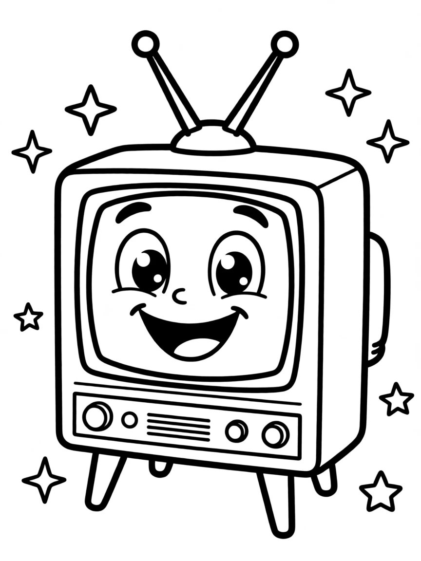 A smiling television watching.