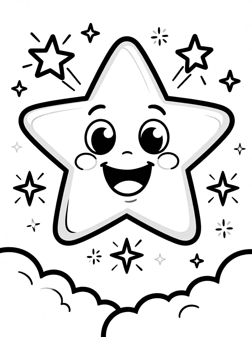 A happy star shining brightly.