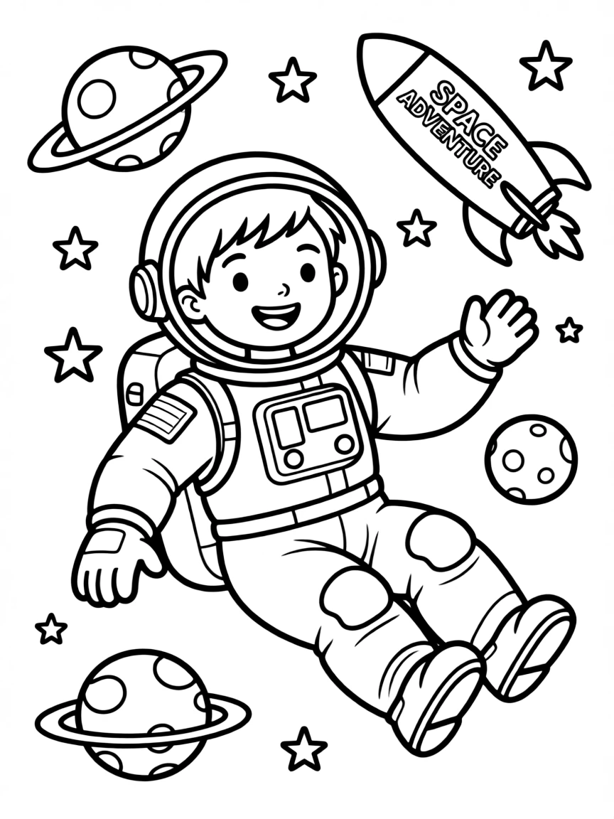 A cute astronaut floating.