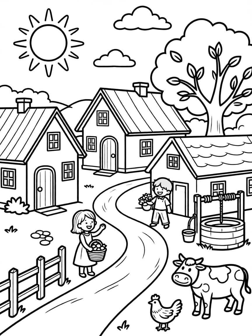 A cute past village.