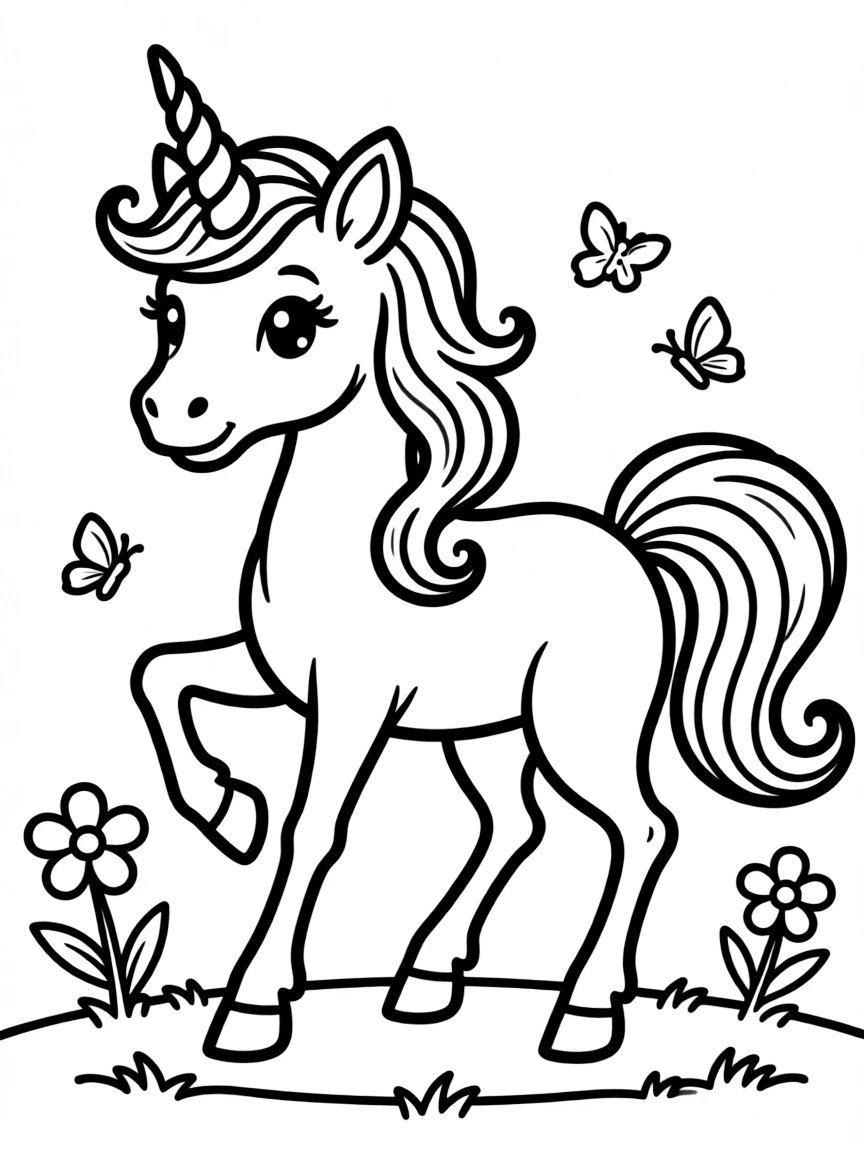 A little unicorn prancing.