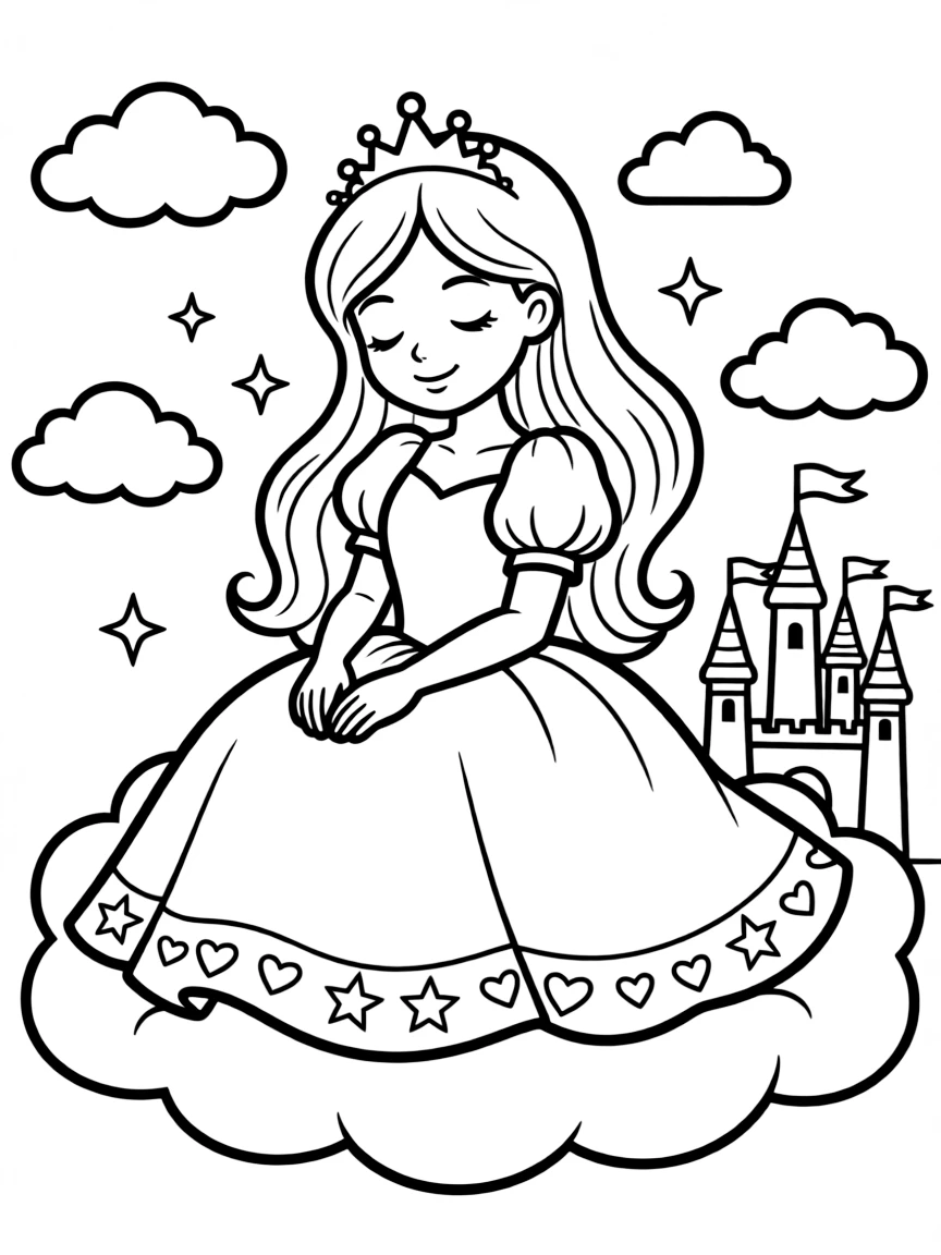 A happy princess dreaming.
