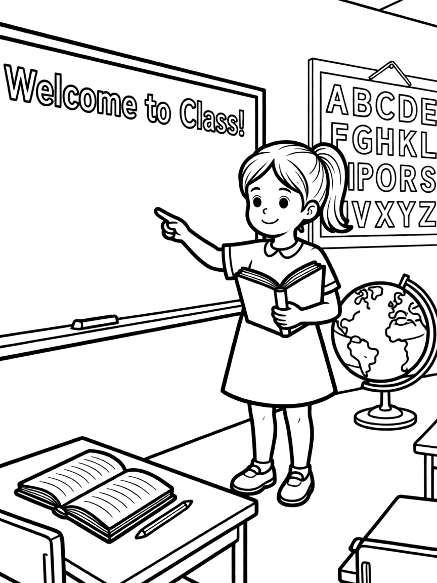 A little teacher teaching.