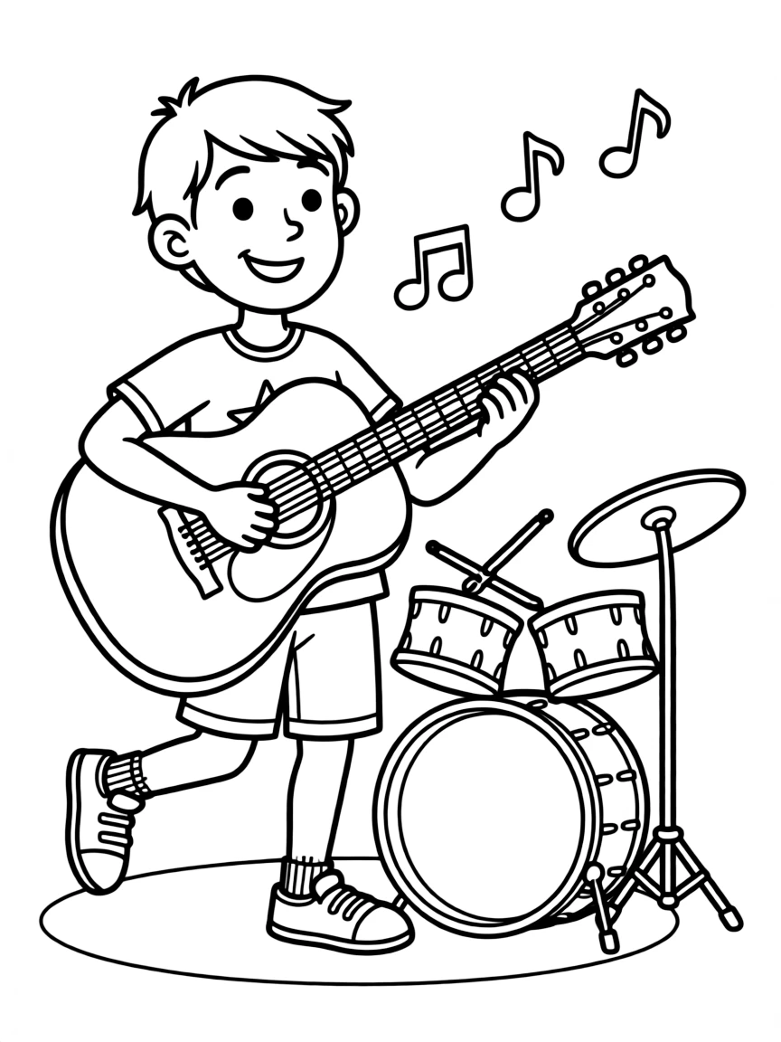 A playful musician playing.