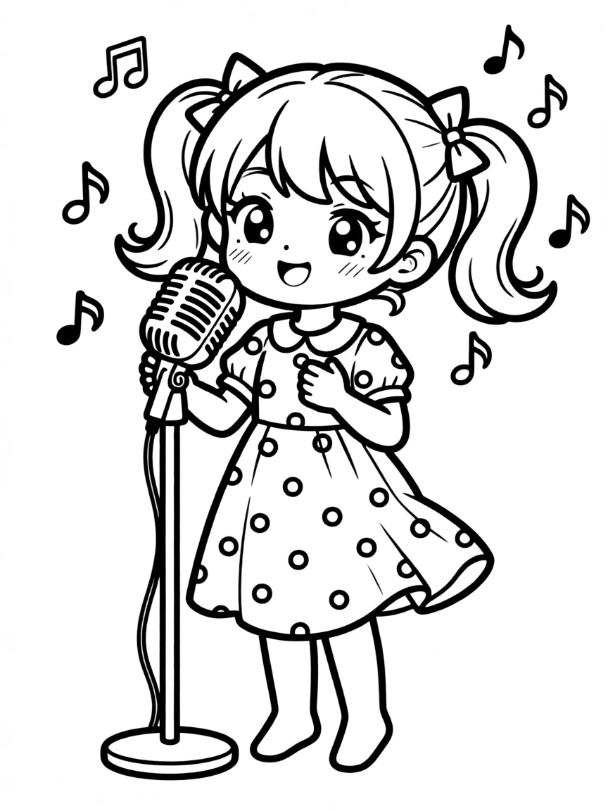 A kawaii singer humming.