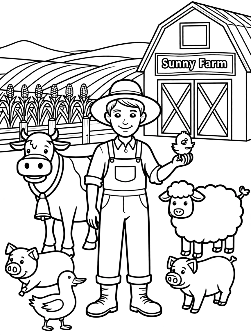 A cheerful animal farmer.
