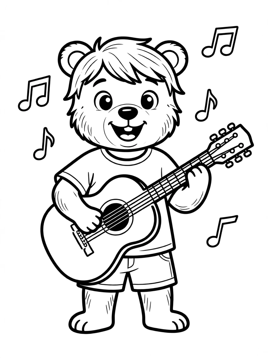 A cute animal musician.