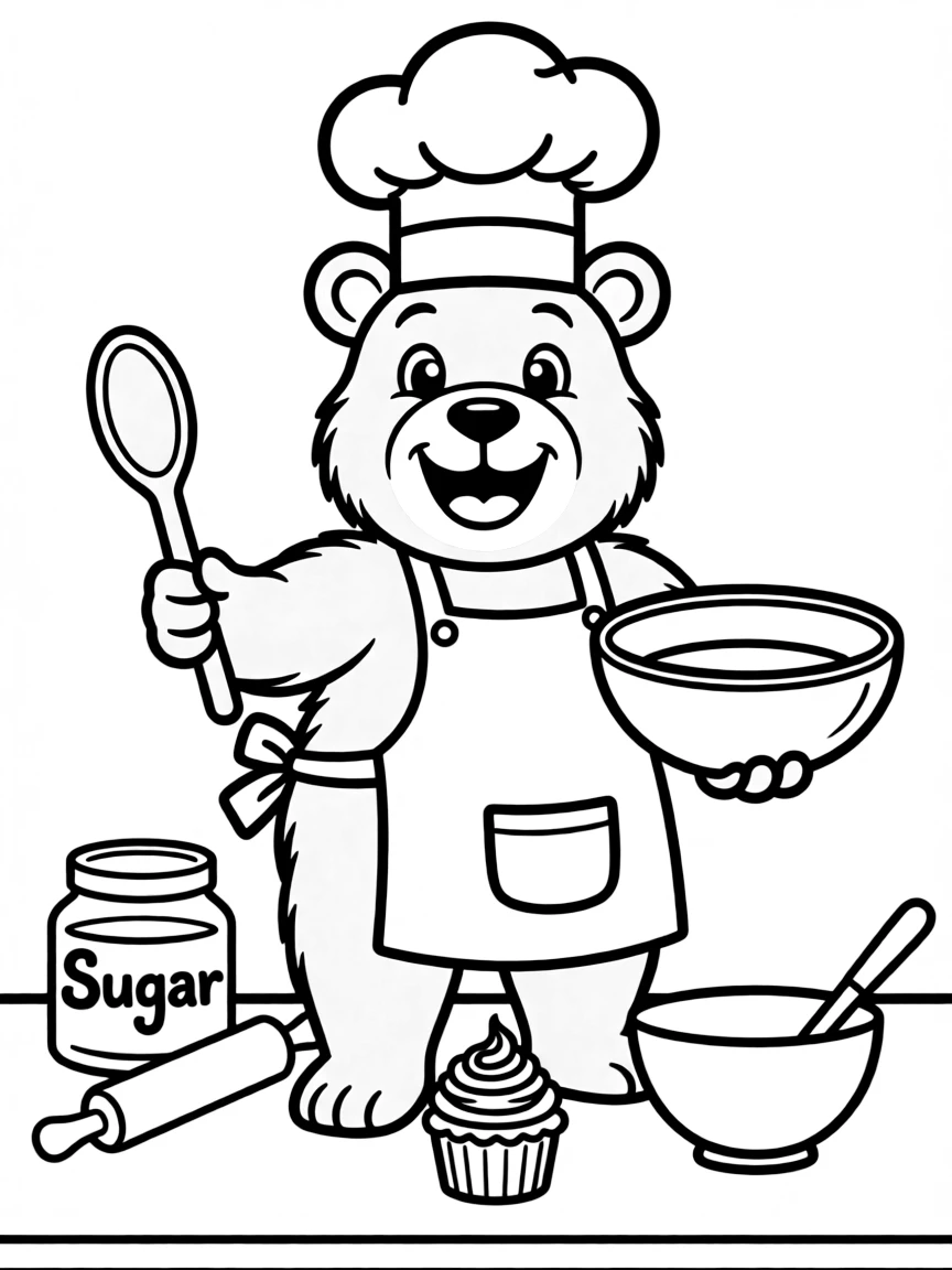 A joyful animal chef.