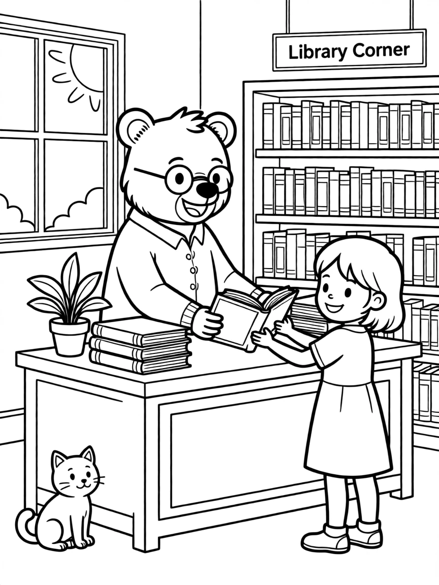 A joyful animal librarian.