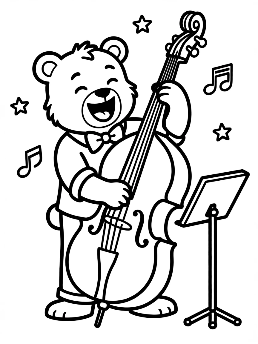 A joyful animal musician.