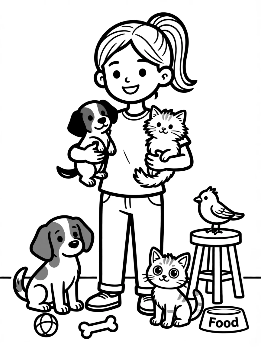 A joyful animal pet sitter.