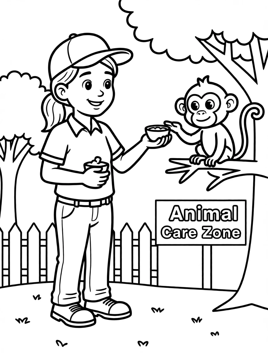 A happy animal zookeeper.