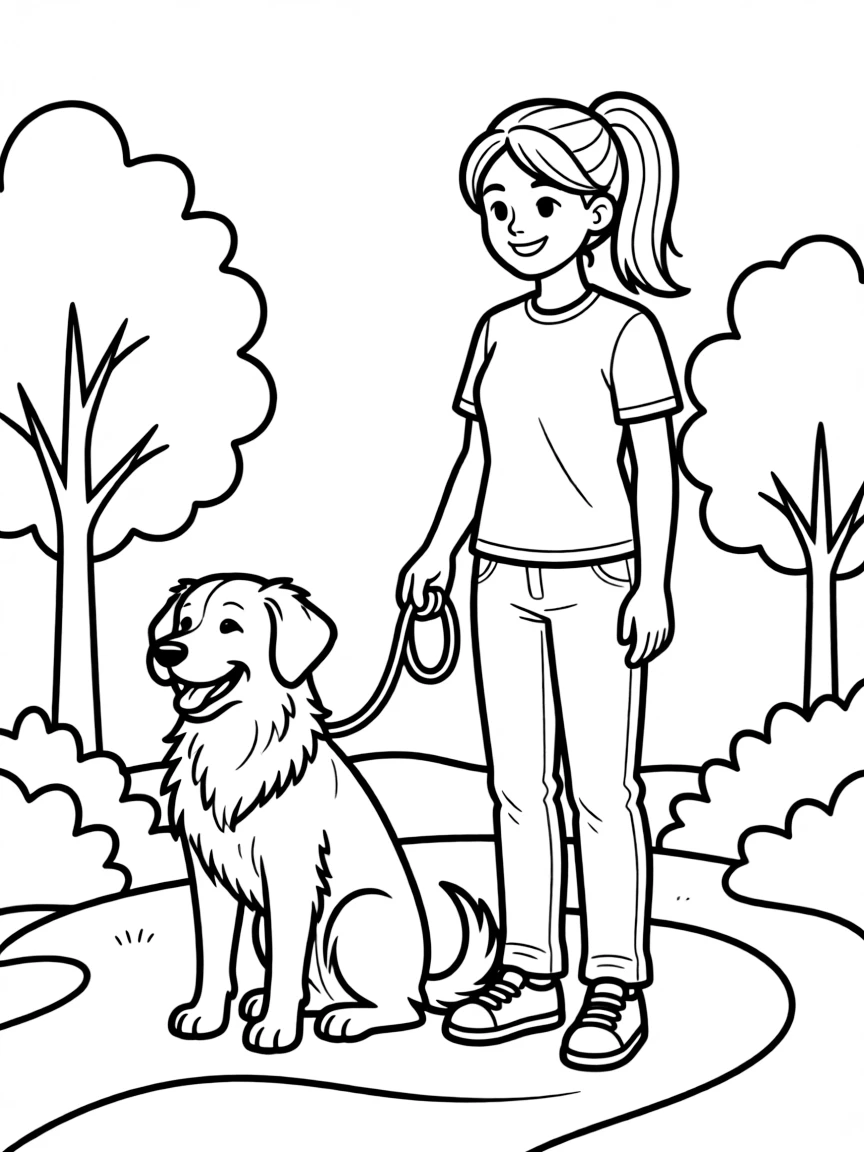A joyful animal trainer.