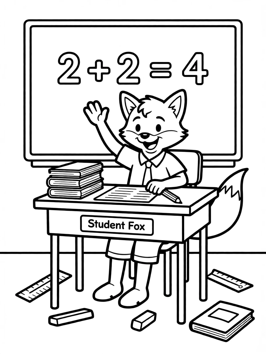 A joyful animal student.