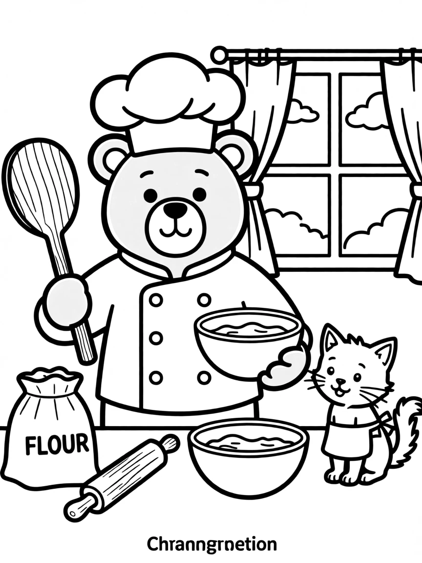 A playful animal chef.