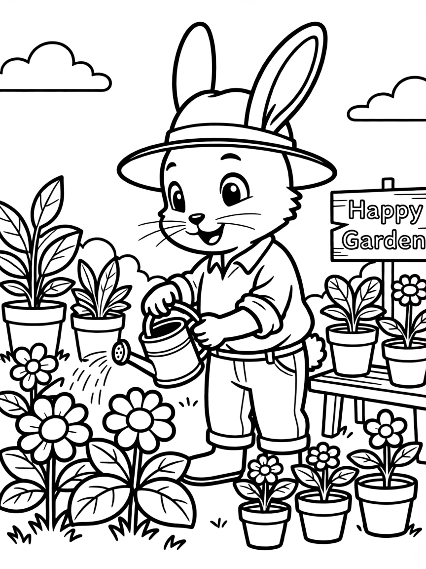 A cheerful animal gardener.