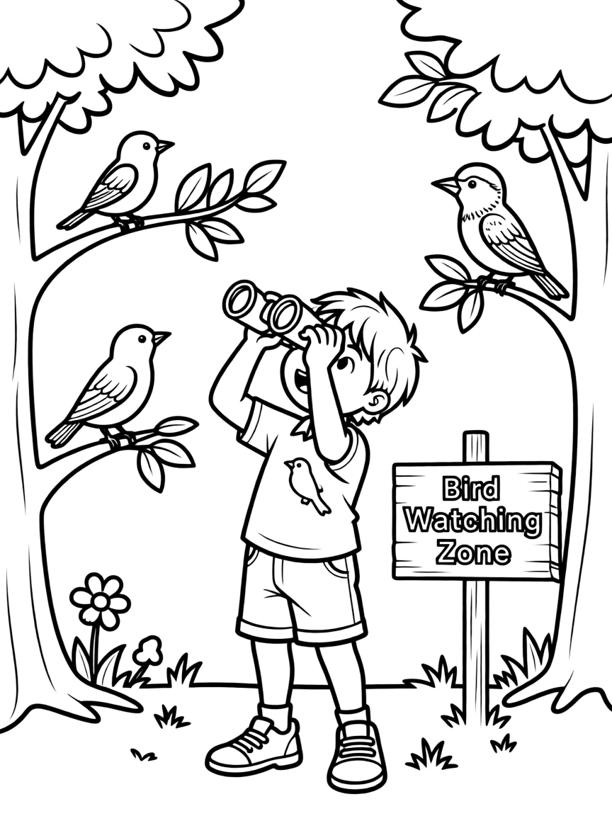 A happy animal bird watcher.
