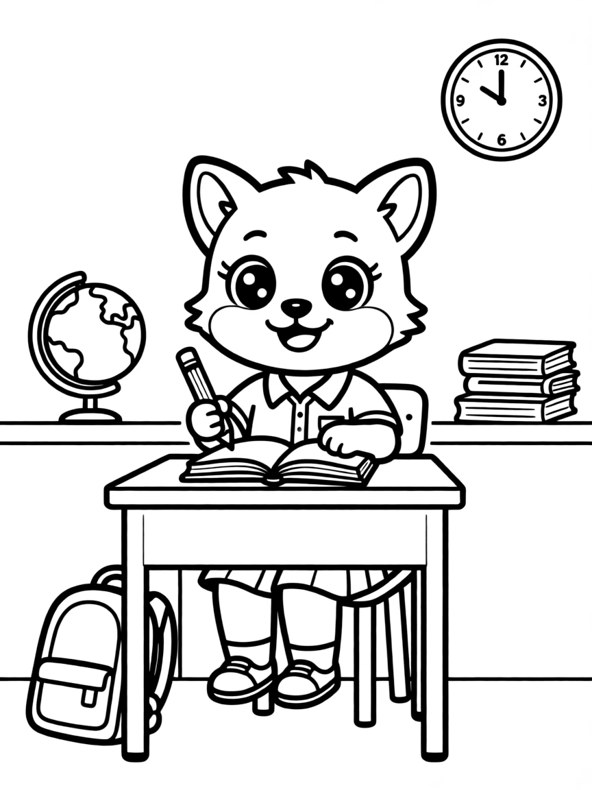 A kawaii animal student.