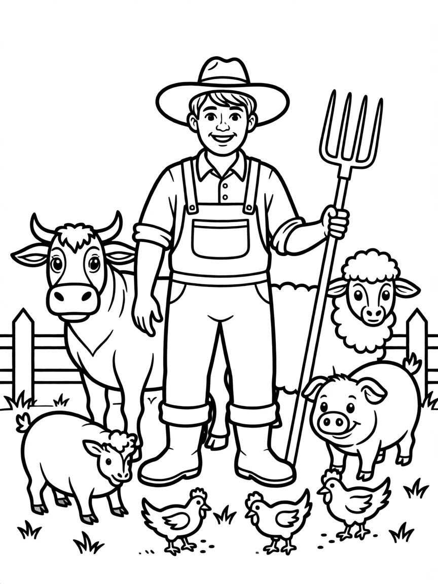 A happy animal farmer.