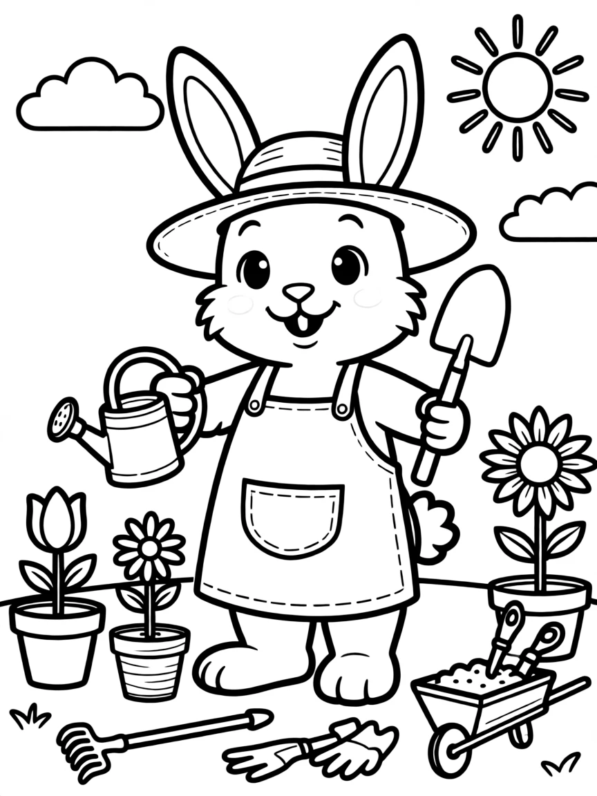 A cute animal gardener.