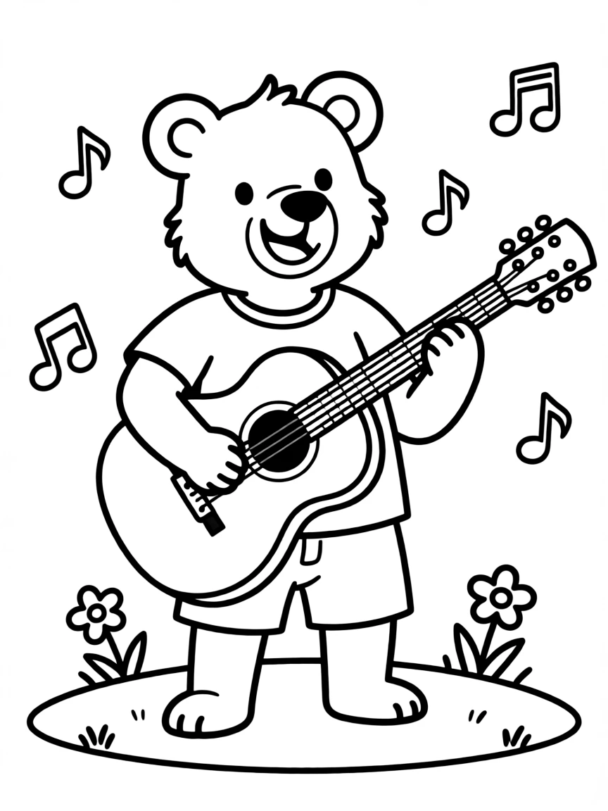 A playful animal musician.