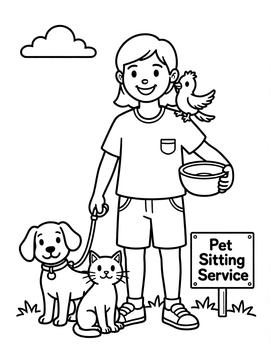 A happy animal pet sitter.