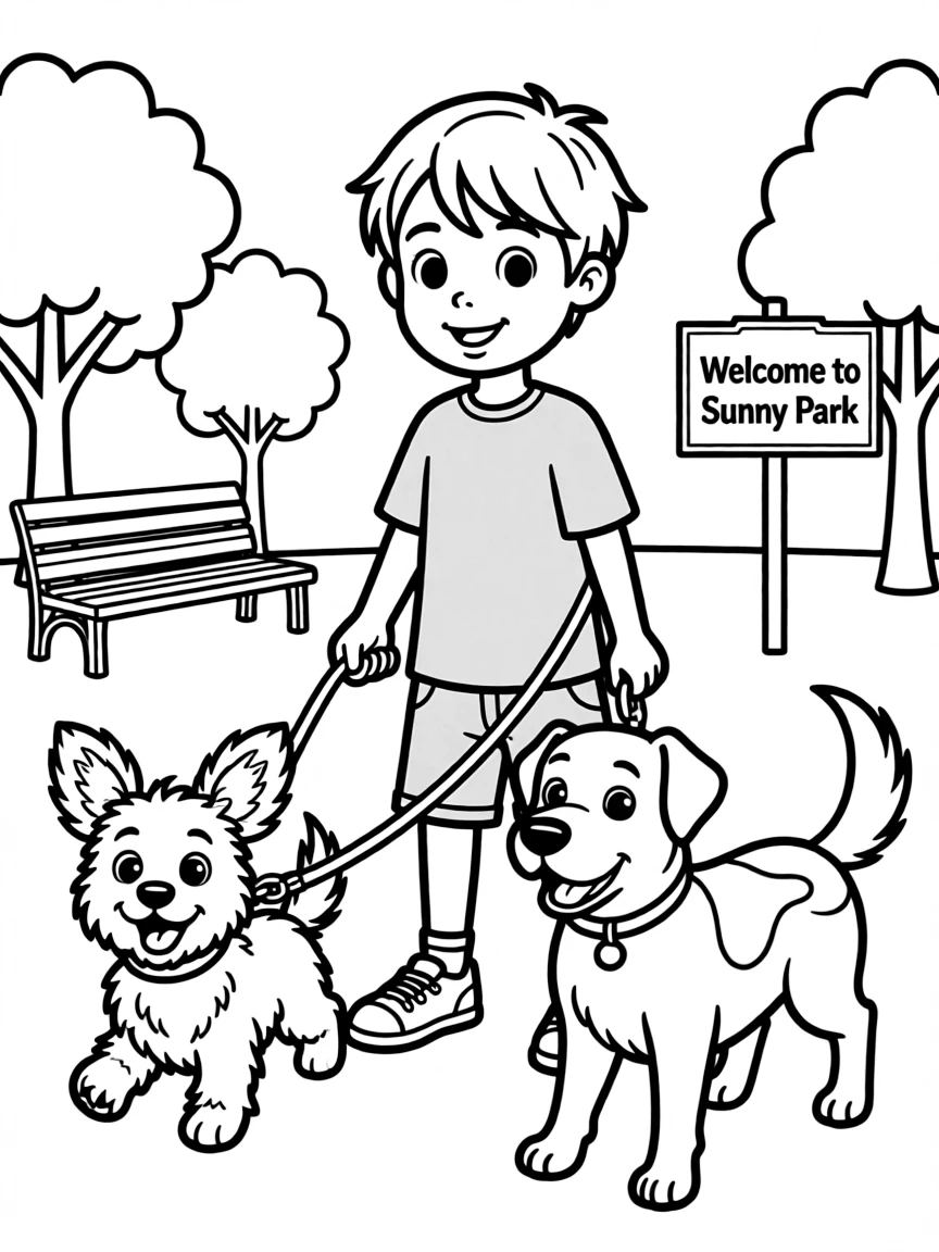 A cute animal dog walker.