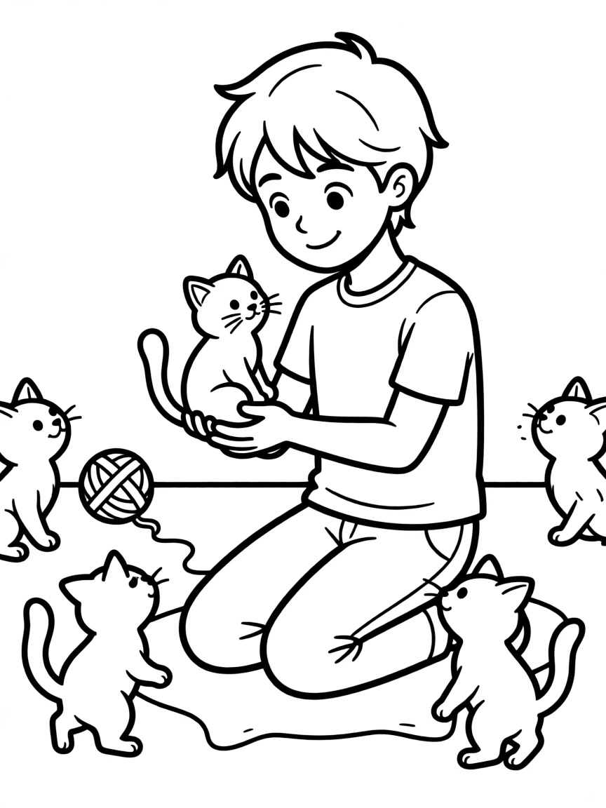 A joyful animal cat whisperer.
