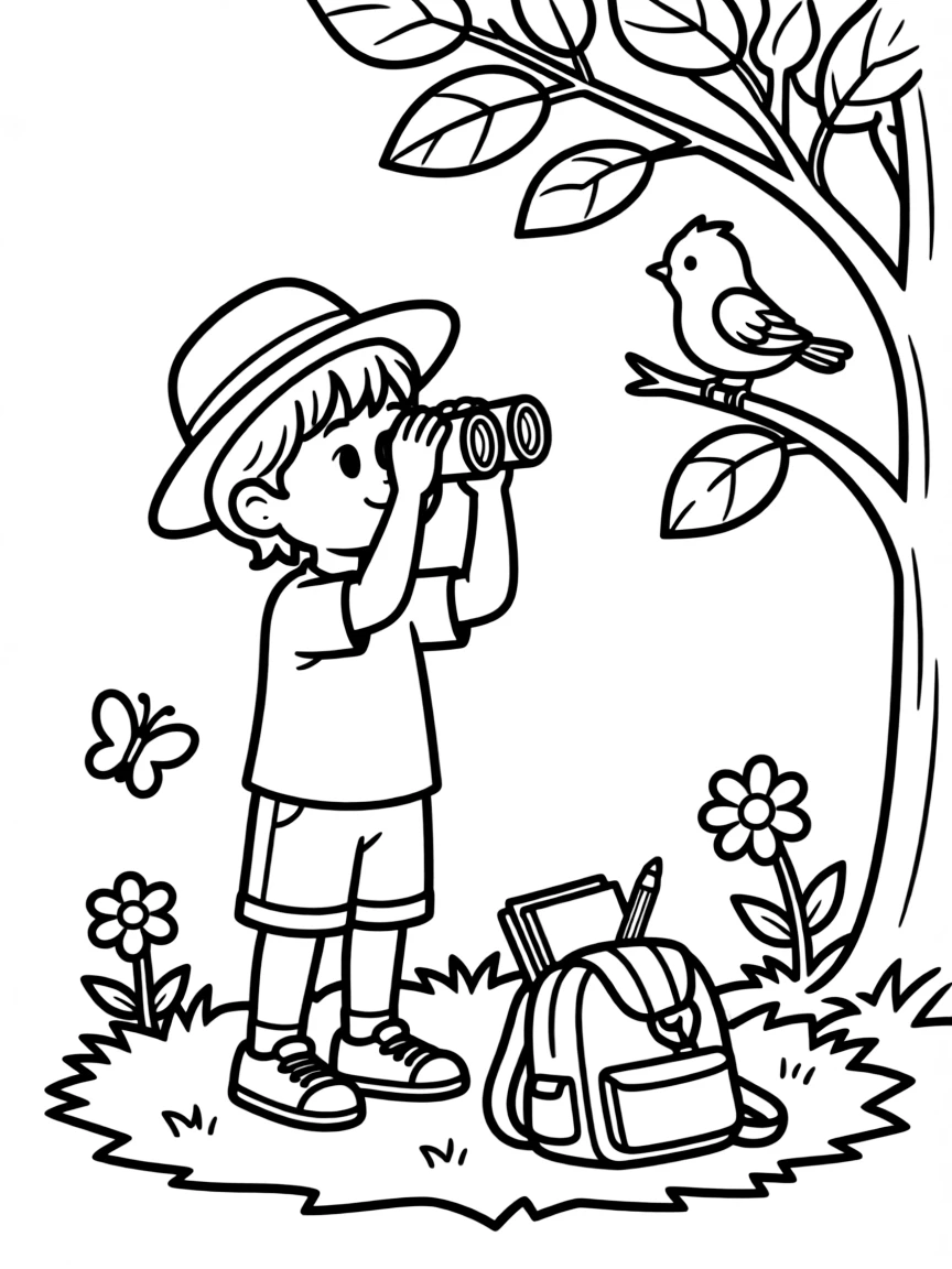 A playful animal bird watcher.