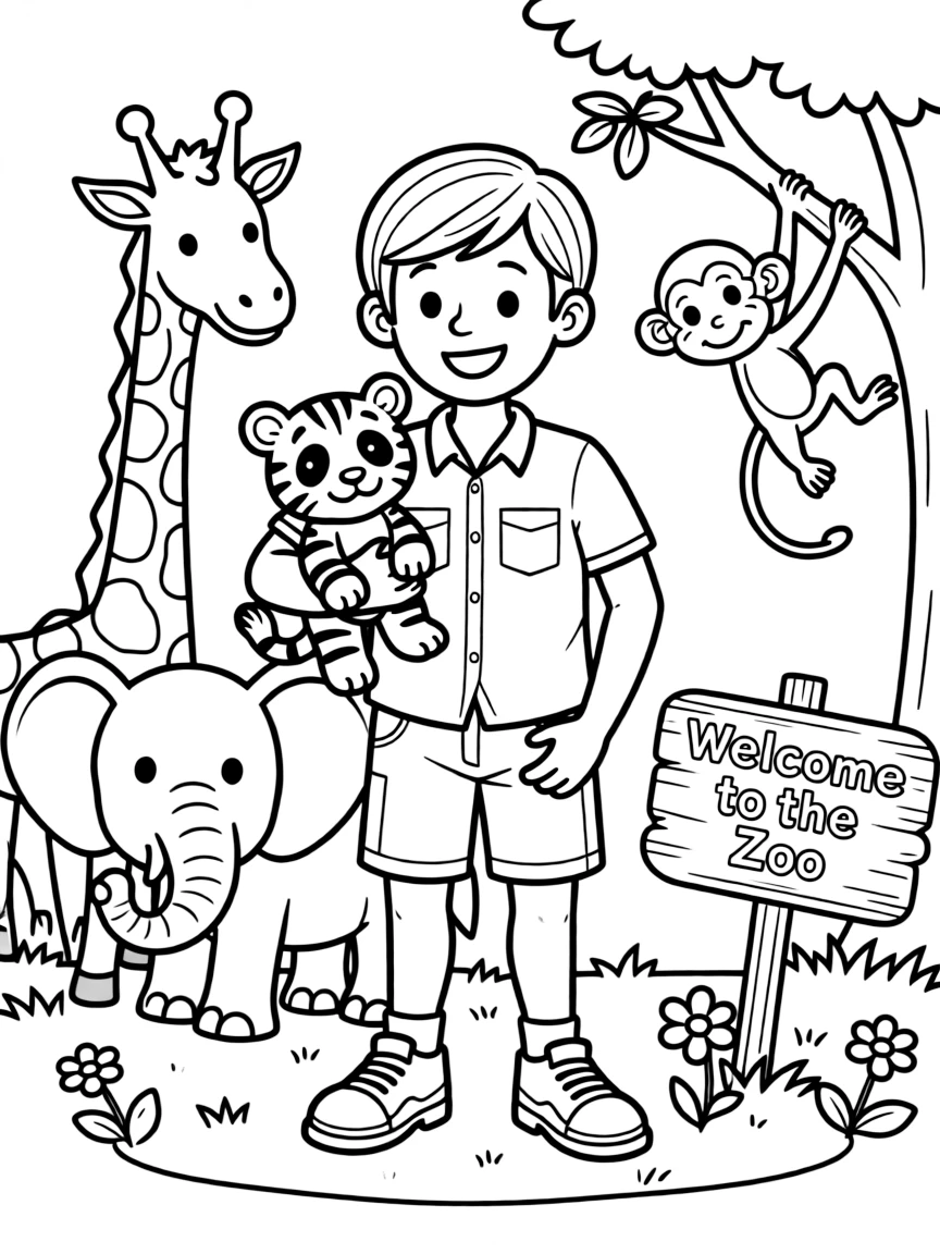 A cheerful animal zookeeper.