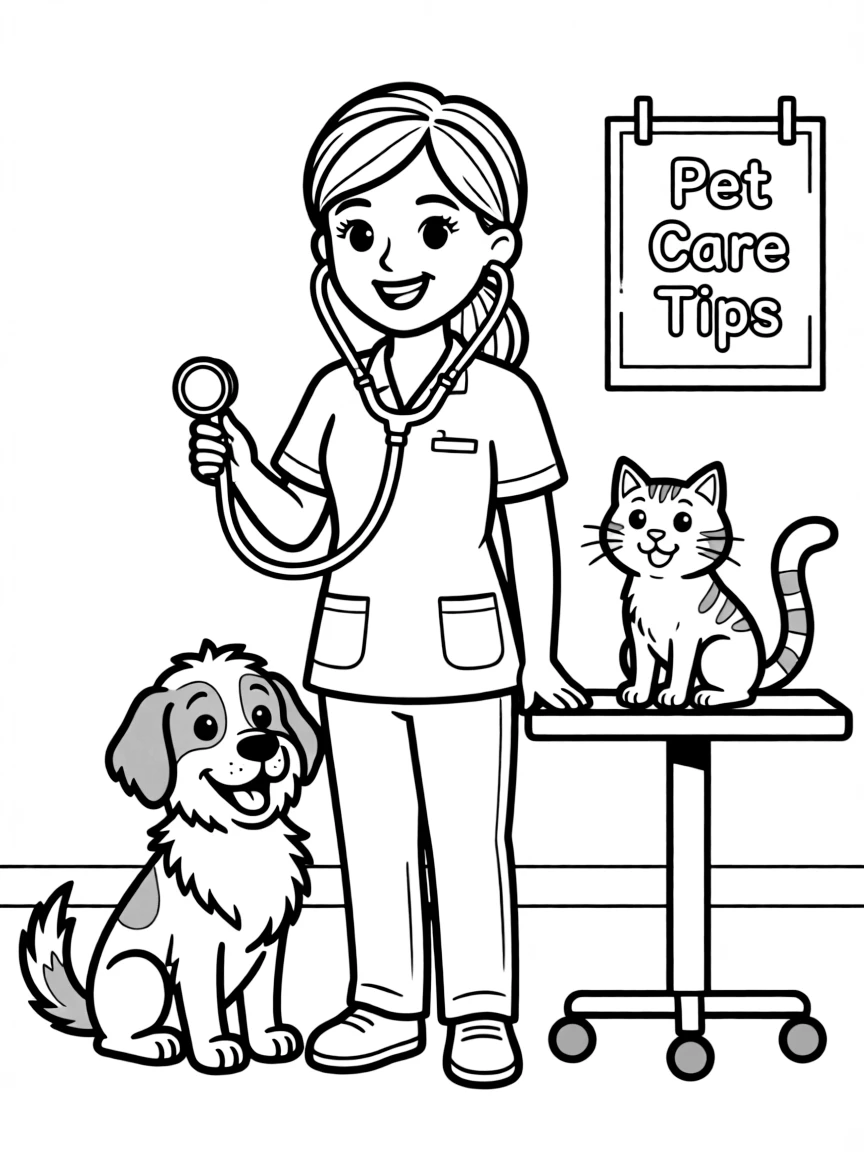 A smiling animal veterinarian.